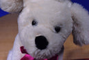 Gitzy White Lab Puppy Dog with Pink Polka-Dot Bunny Ears Beanbag Plush