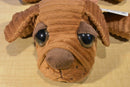 Dan Dee Big Eyed Brown Dog Plush 2014 Corduroy Pencil Pouch Bag