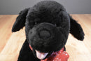 Build-A-Bear Black Lab With Red Paisley Bandana Beanbag Plush