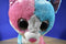 Ty Beanie Boos Fiona Pastel Blue Pink White Cat 2014 Beanbag Plush