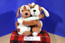 Dakin Vintage Brown and White Hugging Puppy Dogs 1976 Plush