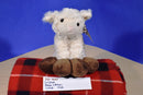 Cal Plush Beige and Brown Lamb Beanbag Plush