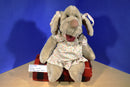 Ganz Heritage Wrinkles Girl Hound Dog Puppet Plush Wearing a Flower Dress