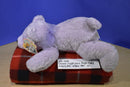 Chosun Cuddle Zone Purple Floppy Laying Bear with Bow 2001 Plush