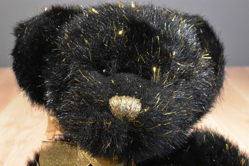 Russ Bizzie Showbiz Black Gold Bear Beanbag Plush