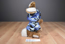 Dan Dee Brown and White Bunny Rabbit Plush in Blue Camo Shirt and Hat