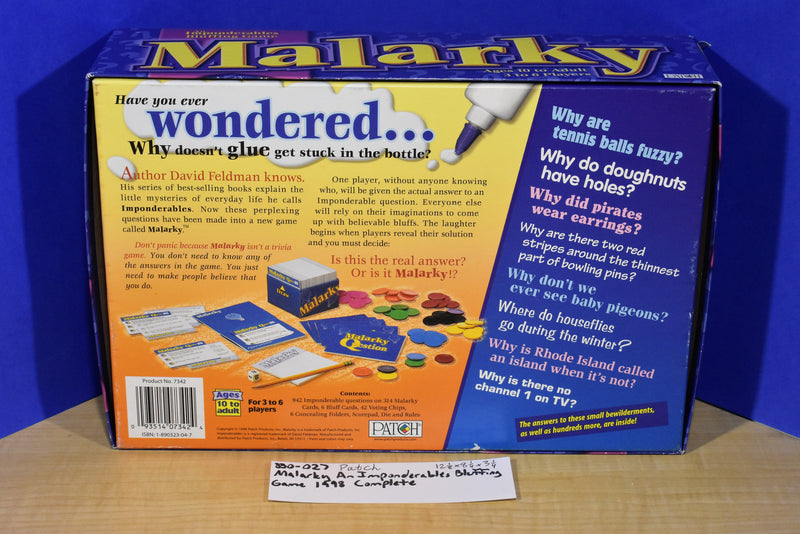 Patch 1998 Malarky An Imponderables Bluffing Game