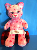 Build-A-Bear Huggable Hearts Pink Meowing Cat Plush