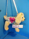 Poochie and Co. Yellow Labrador Pink Heart Plush Bag Purse