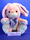 Commonwealth Pink and White Bunny Rabbit with Purple Bow Plush