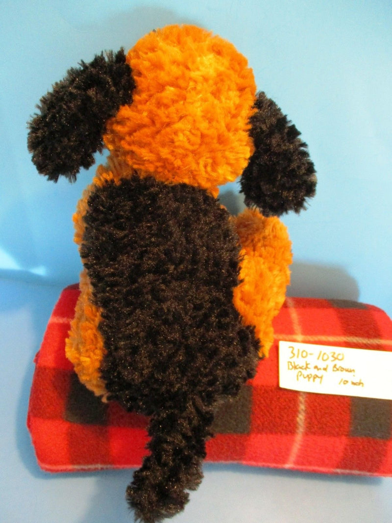 Black and Brown Puppy Dog Beanbag Plush