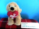 Douglas Golden Retriever Dog with Red Heart Beanbag Plush