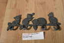 Black Cast iron 4 Kitten Cats with 4 Coat Keys Hooks