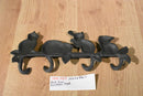 Black Cast iron 4 Kitten Cats with 4 Coat Keys Hooks