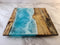 River Birch - Live Edge - Spalted - Blue Ocean Wave Epoxy Resin Serving Board