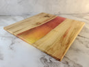 Box Elder Maple - Live Edge - Red & Yellow Gradient Epoxy Resin River Serving Board