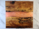 Silver Maple - Live Edge - Spalted - Orange Cream Epoxy Resin River Serving Board