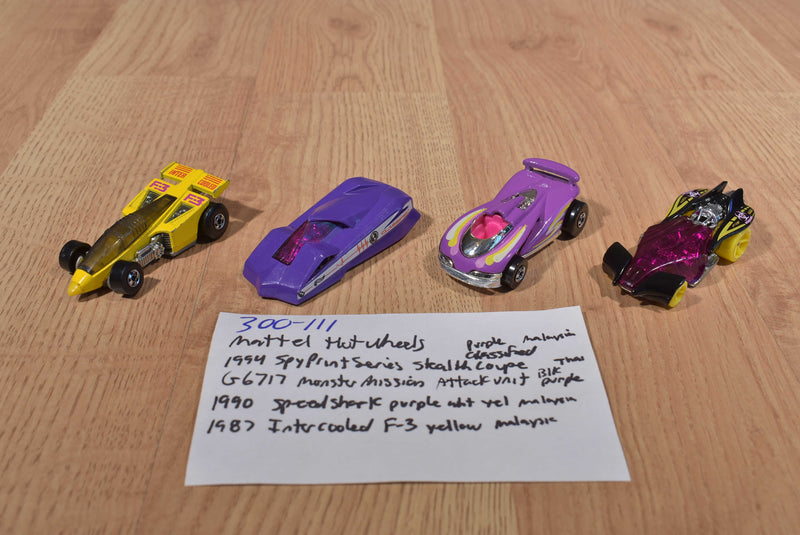 Mattel Hot wheels 4 Cars Stealth Coupe Fire Storm Speed Shark Intercooled