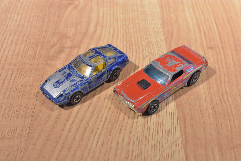 Mattel Hot Wheels 5 Cars Grand Torino T-Bird 380 Sel Datsun Cadillac