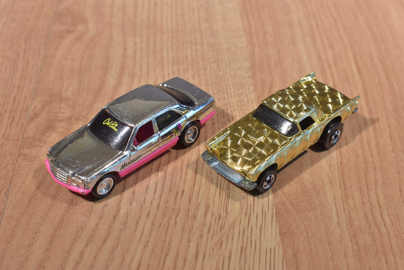 Mattel Hot Wheels 5 Cars T-Bird corvette Ferrari Mercedes Porsche