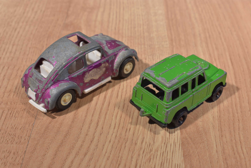 Tootsietoys 4 Cars Equipment Truck, Land Rover, Volkswagon, Jeep