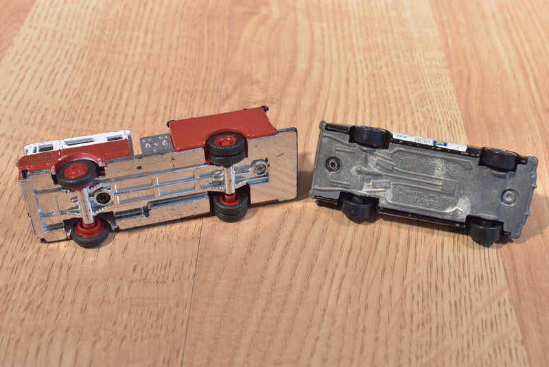 Mattel Hot Wheels 4 Cars Police Tow Jam  Fire Truck Back Drafter
