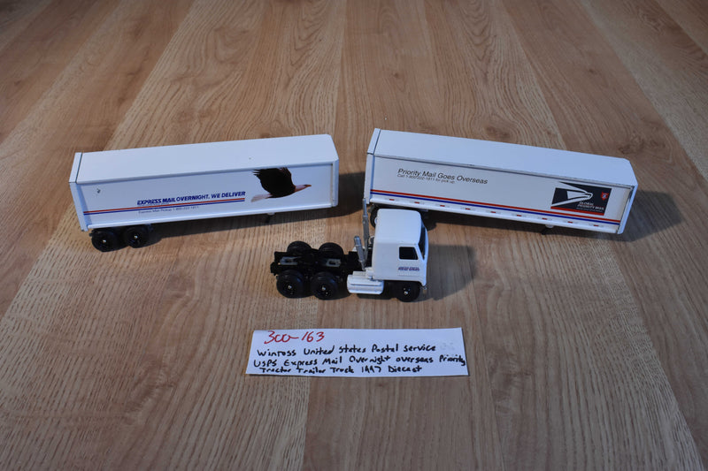 Winross United Postal Service mail 2 Semi trailers and one cab