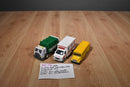 Funrise Garbage Truck/Kinsfun Yellow Bus and White/ Red Ambulance