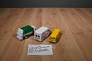 Funrise Garbage Truck/Kinsfun Yellow Bus and White/ Red Ambulance