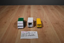 Funrise Garbage Truck/Kinsfun Yellow Bus and White/ Red Ambulance