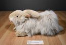 Yang Jee Cashmere Angora Long Haired Fluffy Beige Bunny Rabbit Plush