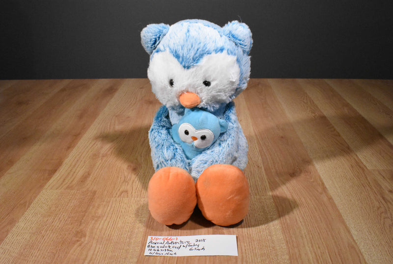 Animal Adventure Blue and White Owl and Baby 2018 Plush