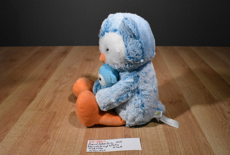 Animal Adventure Blue and White Owl and Baby 2018 Plush