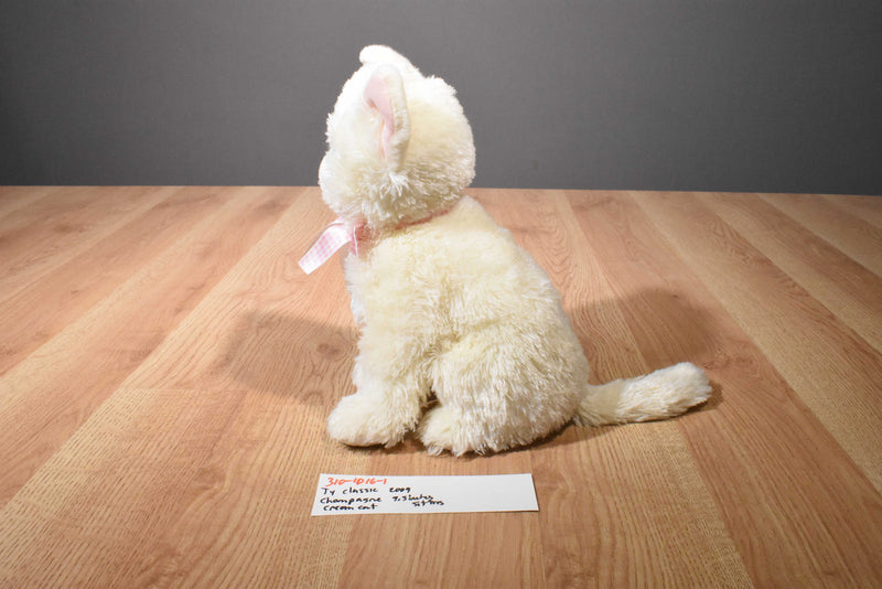 Ty Classic Champagne Pale Yellow Cat 2009 Beanbag Plush