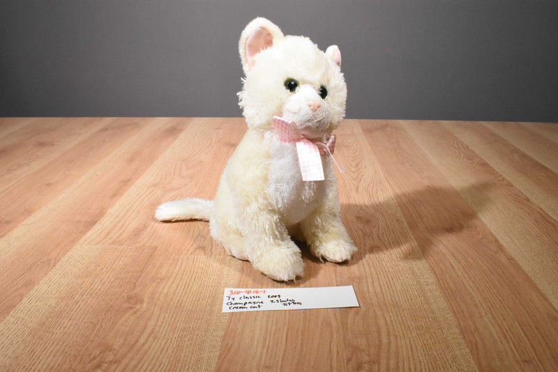 Ty Classic Champagne Pale Yellow Cat 2009 Beanbag Plush