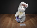 E & J Classics White Bunny Rabbit 1990's Plush with a Blue Basket