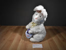 E & J Classics White Bunny Rabbit 1990's Plush with a Blue Basket