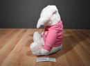 Prima Creations White Bunny Rabbit in a Pink Hoodie 2011 Plush