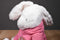 Prima Creations White Bunny Rabbit in a Pink Hoodie 2011 Plush