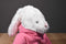 Prima Creations White Bunny Rabbit in a Pink Hoodie 2011 Plush