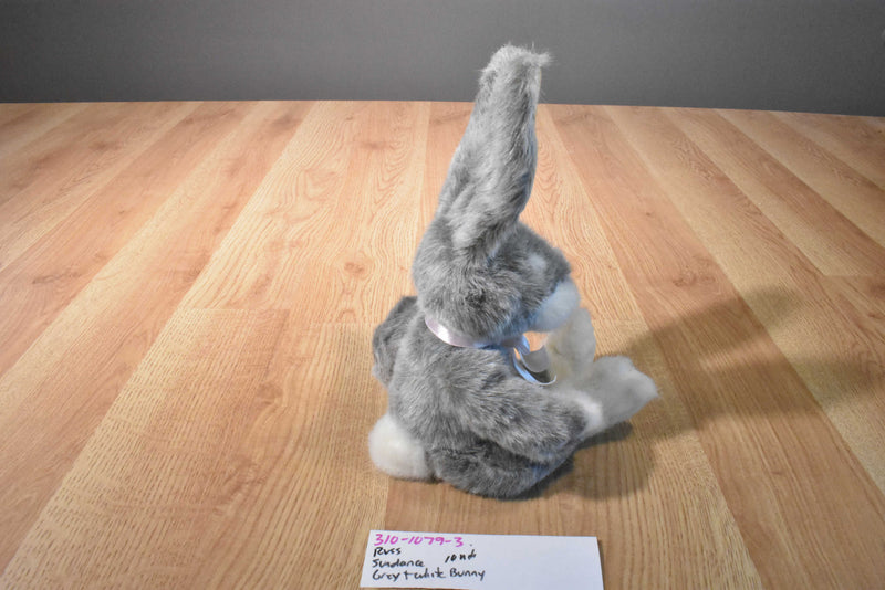 Russ Sundance the Grey and White Bunny Rabbit Beanbag Plush