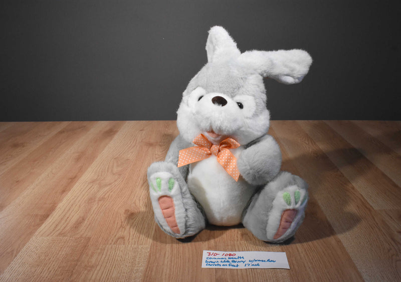 Commonwealth Grey and White Bunny Rabbit Plush