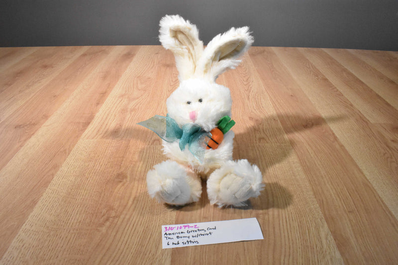 American Greetings Tan Bunny Rabbit Plush Holding a Carrot