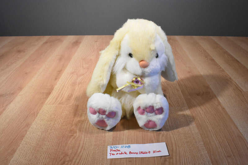 Fiesta Yellow and White Bunny Rabbit Plush