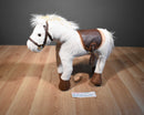 Pottery Barn Kids Beige Horse 2000's Plush with Leather Saddle