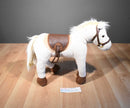 Pottery Barn Kids Beige Horse 2000's Plush with Leather Saddle
