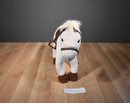 Pottery Barn Kids Beige Horse 2000's Plush with Leather Saddle