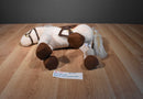Pottery Barn Kids Beige Horse 2000's Plush with Leather Saddle