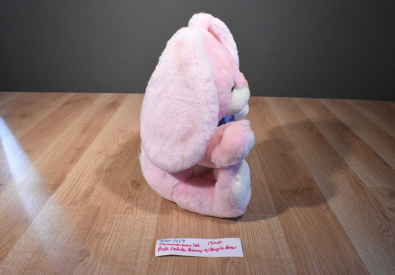 Commonwealth Pink and White Bunny Rabbit with Purple Bow Plush