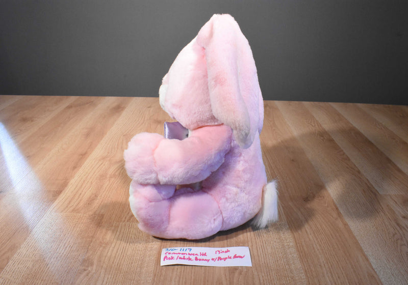 Commonwealth Pink and White Bunny Rabbit with Purple Bow Plush